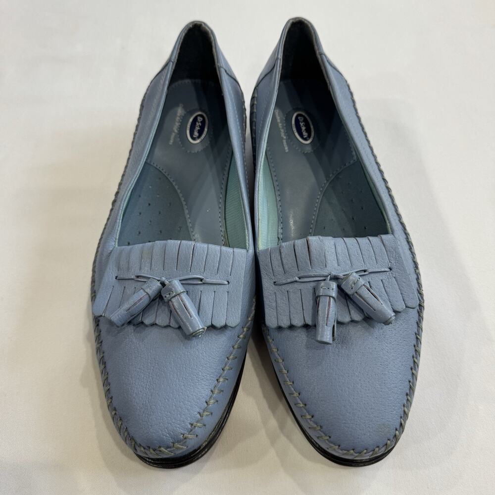 Dr. Scholl's Blue Tassel Leather Loafer SZ 11W Double Air Pillo Insoles - Picture 3 of 15
